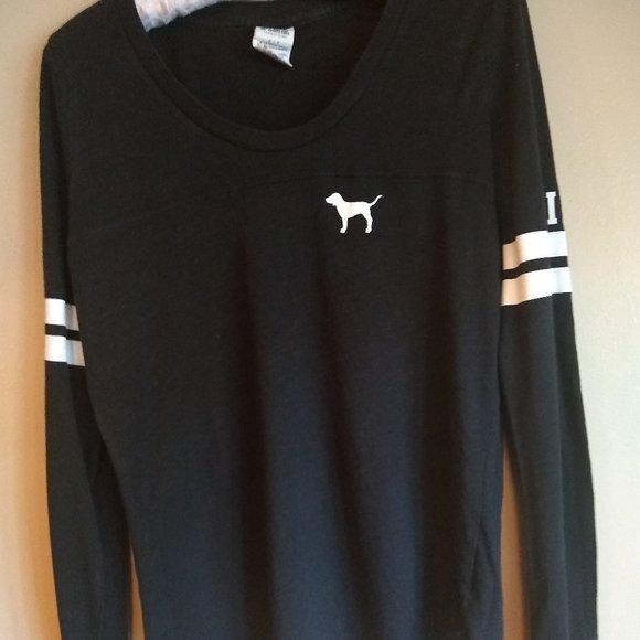 '"PINK" Long sleeve black tee, baseball type style - Picture 1 of 6